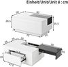 Couchtisch, Hochglanz mit LED-Beleuchtung, Ausziehbare schwarz-weiße Tischplatte, Versteckter Stauraum, MDF, Schwarz + Weiß Bild 5