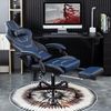 WOTSTA Gaming Chair Bürostuhl mit Fußstütze Racing Computerstuhl Blau Bild 2