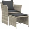 vidaXL Gartenstuhl mit Fußhocker Hellgrau Poly Rattan 368621 Bild 2