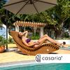 Casaria 2x Gartenliege, ergonomisch, mit Schaukelfunktion, Akazie natur, 150 x 60 x 93 cm Bild 2