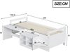Kinderbett, Staufächer, Schreibtisch mit Steckdosen nach europäischer Norm, Einzelbett, Holzbett, Holz, Weiß, 90×200 cm Bild 5