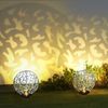 LED Solar-Steckleuchte, Lichteffekt, antik silber, H 41 cm Bild 4