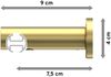 Innenlauf-Gardinenstangen-Set Platon Santo 140 cm, 1-läufig, 20 mm Ø Messing-Optik Bild 2