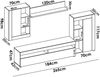 Dmora Aleu Wandsystem, Modulares Wohnzimmerset, Wohnzimmermöbel mit mehreren Positionen, 265x42h180 cm, Weiß und Zement Bild 3