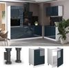 Spülenunterschrank Fame-Line Dunkelblau Hochglanz/Weiß 60 cm Vicco Bild 4