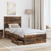 vidaXL Bettrahmen Geräucherte Eiche 90 x 200 cm Ingenieurs Holz 3411156 Bild 3