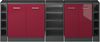 Küchenschrank für Dachschrägen R-Line Rot Hochglanz 210 cm 5er Set Schrankkorpuss 60 cm Tiefe Vicco Bild 3