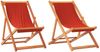 vidaXL Strandstühle 2 Stk. Klappbar Rot Stoff 3214491 Bild 2