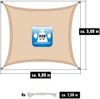 6x5m UV Sonnensegel Sonnenschutz Atmungsaktiv Wasserdurchlässig Ivory Bild 5