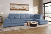 99rooms Toscana Wohnlandschaft Strukturstoff NEVE Blau Links mit Schlaffunktion Bild 2
