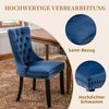 SeedWave Esszimmerstuhl 2er-Set Küchenstuhl Samtbezug, Holzfüße mit Verstellbaren Schrauben, Polsterstuhl mit Ringgriff, Niete und Knopf-Rückenlehne Bild 3