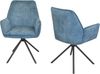 2er Set Armlehnstuhl drehbar Velours Vintage Look – beige, anthrazit, blau, ocker Bild 5