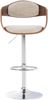 2er Set Barhocker NADAN - Stoff Walnuss/creme 50x48x88 cm | Barstuhl Höhenverstellbar Mit Lehne Drehbar Tresenhocker Tresenstuhl Kneipenhocker Bild 2