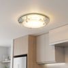 LED Deckenleuchte, Glas weiß, Kristalle, Spiegelrand, D 25 cm Bild 3