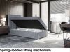 MEBLINI Boxspringbett LUKAS 90x200 cm mit Bettkasten - H3/Grau Samt Gepolstert Einzelbett mit Topper & Taschenfederkern-Matratze - 90x200 Links Bild 3