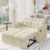 Schlafsofa 142x85x83 cm in Beige, 3-in-1 mit verstellbarer Rückenlehne, USB und Armlehnentaschen Bild 3
