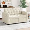 Schlafsofa 142x85x83 cm in Beige, 3-in-1 mit verstellbarer Rückenlehne, USB und Armlehnentaschen Bild 4