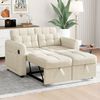Schlafsofa 142x85x83 cm in Beige, 3-in-1 mit verstellbarer Rückenlehne, USB und Armlehnentaschen Bild 2