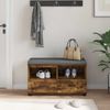 vidaXL Flurbank mit Kissen mit Regal Geräucherte Eiche 80 x 38 x 46 cm 891460 Bild 4