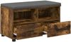 vidaXL Flurbank mit Kissen mit Regal Geräucherte Eiche 80 x 38 x 46 cm 891460 Bild 5