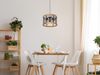 LED Pendelleuchte mit Holz & Gitter 3-flammig Schwarz, Ø 40cm Bild 5