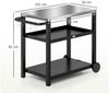 Outsunny Servierwagen 3-Etagen, mit Arbeitsfläche Ablagen Haken Räder, (BBQ Grilltisch, 1 St, Grillwagen aus Edelstahl), für Garten, Grill, 102 x 50 x 81cm, Kohlegrau Bild 3