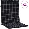 vidaXL Niedriglehner-Auflagen 2 Stk. Schwarz Karomuster Stoff 361322 Bild 2