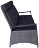 Sofa 3-Sitz Keramo Living, Rattan, Grau, Schwarz, 205 x 105 x 89 cm Bild 3