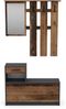 byLIVING Garderoben-Set TAMINA / Kommode mit Schuhschrank + hängende Garderobe mit Spiegel / anthrazit / Fronten braun Old Wood / Flur-Schrank / Schränke / Regal / 100 x 190 x 25 cm (B x H x T) Bild 3