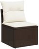 vidaXL 6-tlg. Garten-Sofagarnitur mit Kissen Braun Poly Rattan 3268503 Bild 5