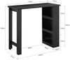 SoBuy FWT17-II-SCH Bartisch, Spanplatte, Melamin, Schwarz, 112 x 106 x 57 cm Bild 3
