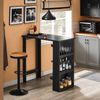 SoBuy FWT17-II-SCH Bartisch, Spanplatte, Melamin, Schwarz, 112 x 106 x 57 cm Bild 4