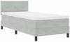 vidaXL Boxspringbett mit Matratze Hellgrau 100 x 200 cm Samt 3339152 Bild 4