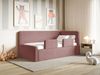 Selsey 'Fanko' Jugendbett 90x200 cm mit Kopfteil rechts, Plüsch, Rosa Bild 3