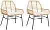 vidaXL Gartenstühle 2 Stk. mit Kissen Braun Poly Rattan 369094 Bild 2