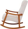 Schaukelstuhl HWC-K10, Relaxsessel, Holz FSC® Stoff/Textil Chenille (465g/m²) ~ creme, Gestell Walnuss-Optik Bild 5