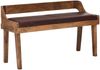 Sitzbank Echtleder / Massivholz Bank 108 x 63 x 43 cm | Polsterbank mit Rückenlehne | Bank Flur Schlafzimmer Braun | Kleine Bettbank Leder Bild 2