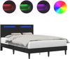 vidaXL Bettrahmen mit LED-Lichtleisten Schwarz 140 x 200 cm Kunstleder 42028025 Bild 2