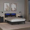 vidaXL Bettrahmen mit LED-Lichtleisten Schwarz 140 x 200 cm Kunstleder 42028025 Bild 4