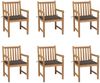 vidaXL Gartenstühle 6 Stk. mit Taupe Kissen Massivholz Teak 3073039 Bild 1