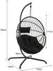 oyajia Hängesessel Hängeschaukel mit Kissen, höhenverstellbar (Hängesessel mit Gestell und extra dickem Kissen, bodenschonend und faltbar, Belastbarkeit 120 kg), Hängeschaukel für Indoor und Outdoor Bild 4