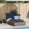 vidaXL Sonnenliege mit schwebender Auflage Grau Poly Rattan 4104209 Bild 2