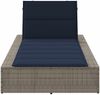 vidaXL Sonnenliege mit schwebender Auflage Grau Poly Rattan 4104209 Bild 4