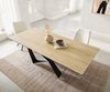 Esstisch Edge 180-220x100 Keramik Laminam® Sabbia Eichefarbig Spider Flachstahl Schwarz ausziehbar Bild 4