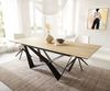 Esstisch Edge 180-220x100 Keramik Laminam® Sabbia Eichefarbig Spider Flachstahl Schwarz ausziehbar Bild 2