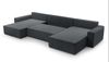 AX LIVING Grau Sofa U Form mit Schlaffunktion – Cedria U Wohnlandschaft 389 cm Bild 4