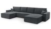 AX LIVING Grau Sofa U Form mit Schlaffunktion – Cedria U Wohnlandschaft 389 cm Bild 2