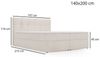 GrainGold Boxspringbett mit Bettkästen MAISON, Bett mit Kopfteil - 140x200 cm, Beige (1x Bett + 1x Topper) Bild 4