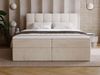 GrainGold Boxspringbett mit Bettkästen MAISON, Bett mit Kopfteil - 140x200 cm, Beige (1x Bett + 1x Topper) Bild 2