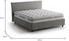 Dmora Doppelbett Alion, Bettkasten aus Stoff, Öffnung vorne, inklusive Matratze 140x190 cm, 100 % Made in Italy, Grau Bild 3